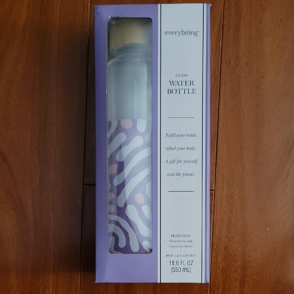 Purple Glass Water Bottle